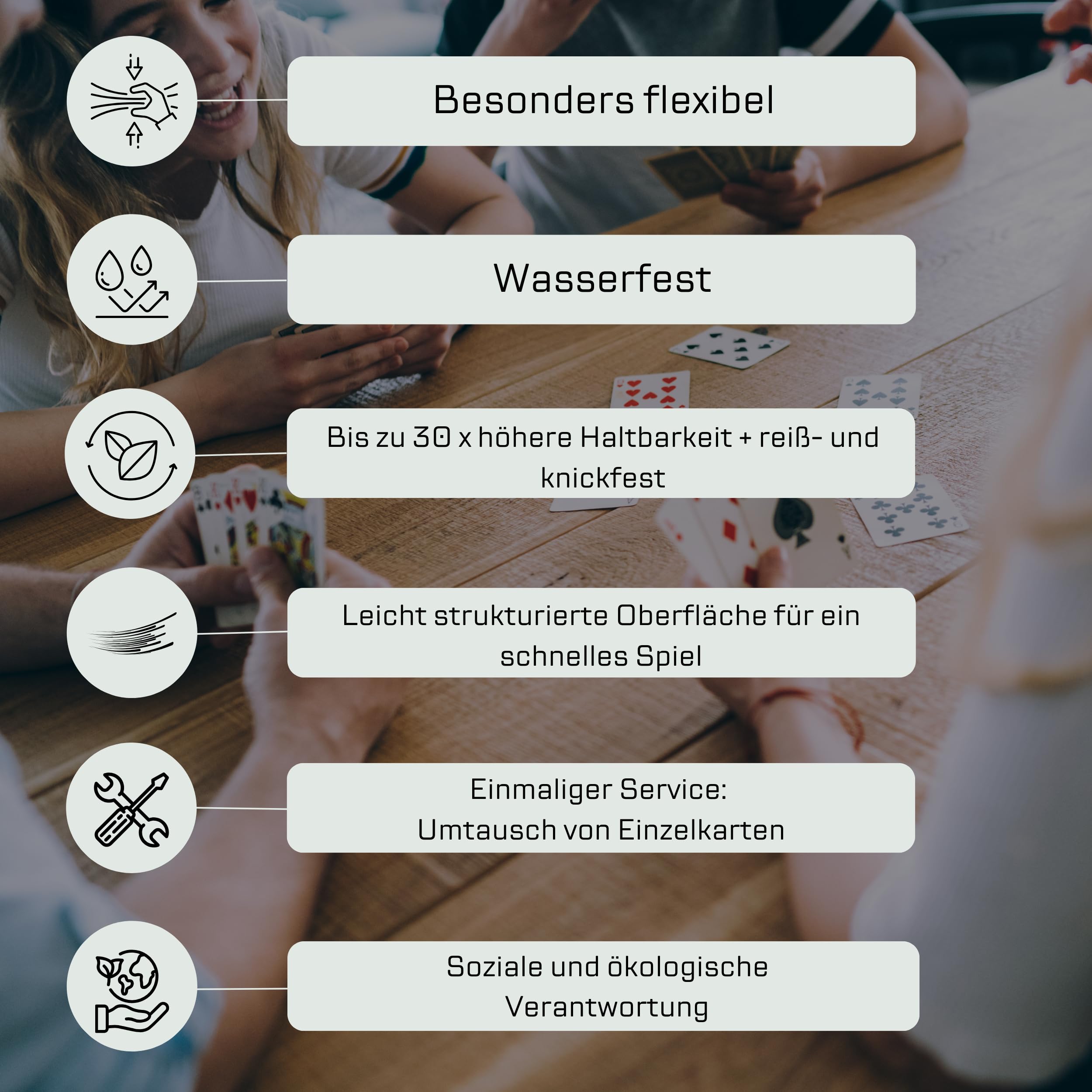 TS Spielkarten, Romme 100% Kunststoff Kartenpiel - wasserfest und abwaschbar für Canasta, Bridge, Poker, Mau Mau mit klassisch französischem Bild, Plastik (Premium Edition) 6