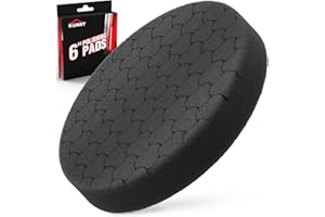 KUIMIT Black Polish Pad, Buffing Polishing Pads, 1Pc 6.5 Inch Face for 6 Inch 150mm Backing Plate Compound Buffing Sponge Pads for Car Buffer Polisher Compounding, Polishing and Waxing