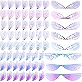 Joez Wonderful 160pcs Dragonfly Wings Charms for Jewelry Making Crafts, Earring Charms Artificial Butterfly Wings Pendant Fabric Wings for Women DIY Art Home Decor