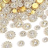Tipart 100 Pcs 4 Sizes Sew on Rhinestones,Crystal Glass Metal Base Flower Claw Flatback Rhinestones for Clothes Hats Bags Sewing Accessories