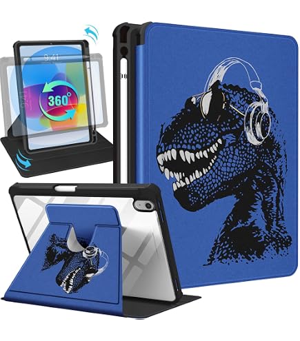 JOYLAND Dino-Schutzhülle Für IPad 11. Gen 2025 & 10. Gen – Mit Stifthalter, Standfunktion & Wake/Sleep