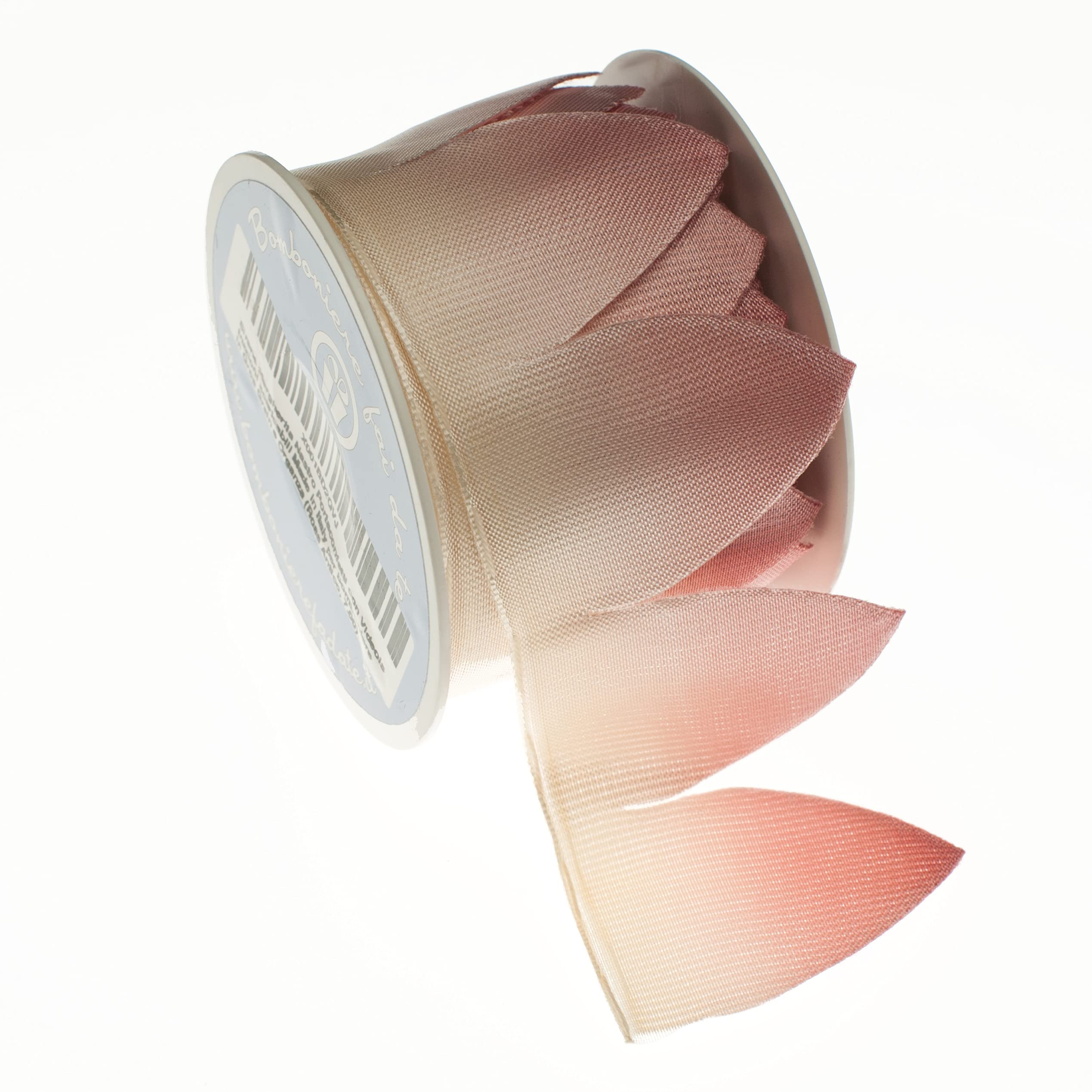 Sirene Margherita Ribbon with Downloadable Videoinstructions Made in Italy for favors in Gros Grain and Organza (Sfumato Ancient Pink, 7)