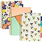 Pukka Pad, Carpe Diem 5-Subject Double Spiral Bound Notebook 3-Pack with Repositionable Dividers - 200 Pages of 80GSM Paper with Perforated Edges &ndash; Floral Love, B5 10 X 7in