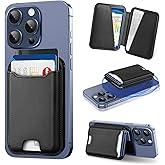 TopMade for Magsafe Wallet, Strongest Magnetic Phone Wallet for iPhone 17, iPhone 16/15/14/13/12 Series, Leather Magnetic Card Holder with Powerful Magnets, RFID Blocking, Fit 6 Cards, Black