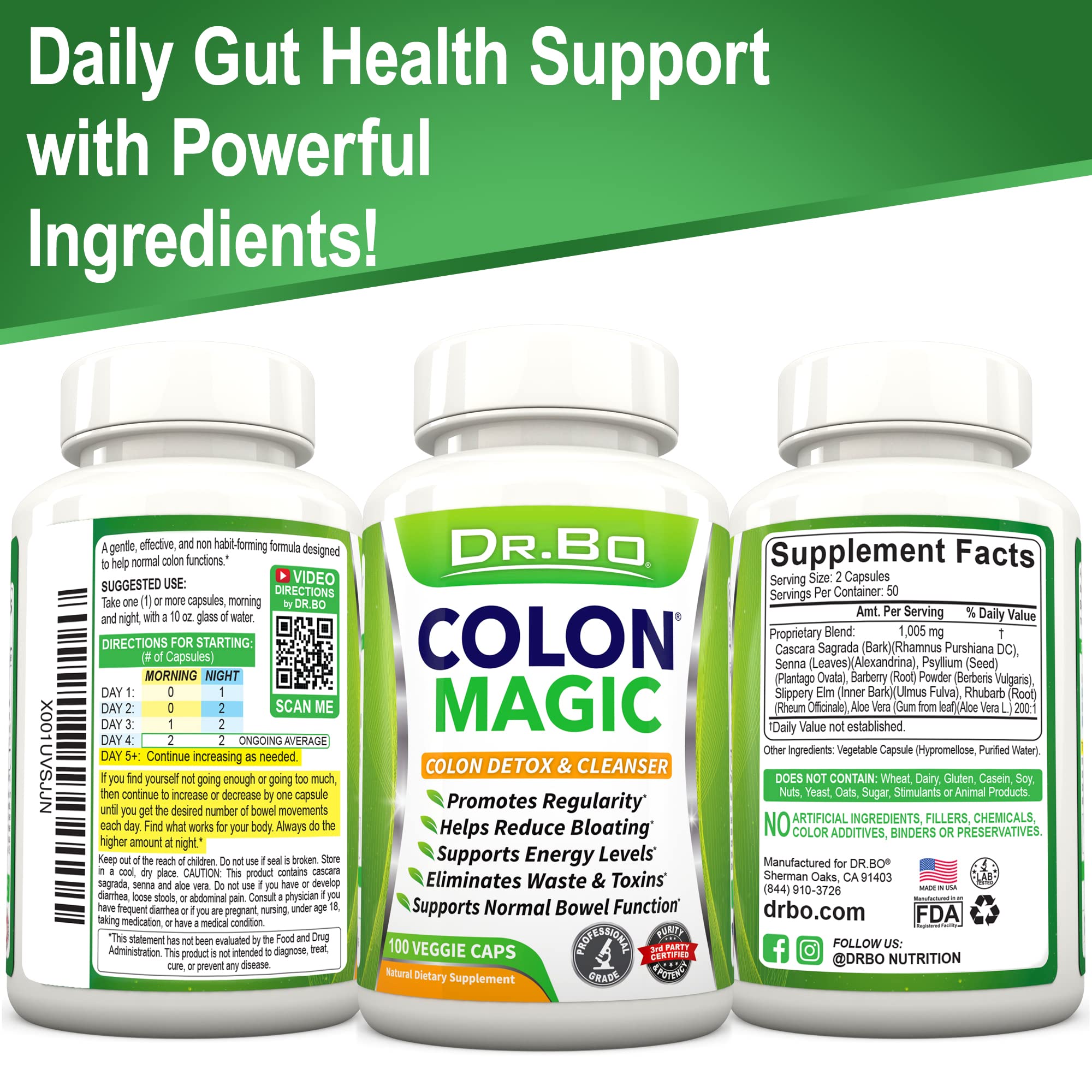 Colon Cleanse Detox Formula - Natural Bowel Cleanser Pills for Intestinal Bloating & Fast Digestive Cleansing - Daily Constipation Relief Supplement Gut, Belly, Stomach - Women Men Herbal Weight Flush