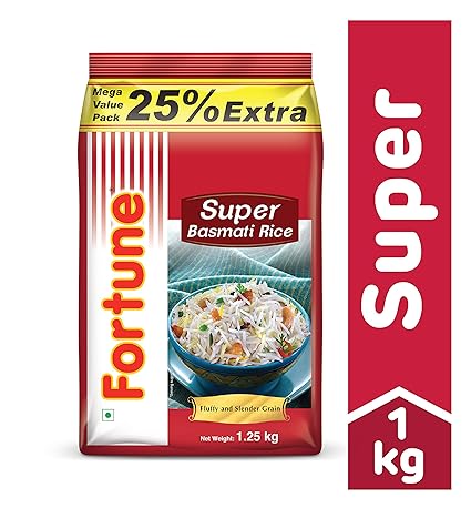 Fortune Super Basmati Rice, 1kg with 25% Extra