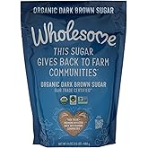 Wholesome Sweeteners 24-Ounce Organic Dark Brown Sugar, Fair Trade, Non GMO, Gluten Free &amp; Vegan, Sugar for Baking and Glazing, 1 Pack (Package May Vary)