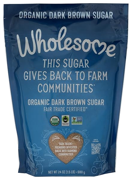 WHOLESOME FAIR TRADE ORGANIC DARK BROWN SUGAR, 24OZ,...