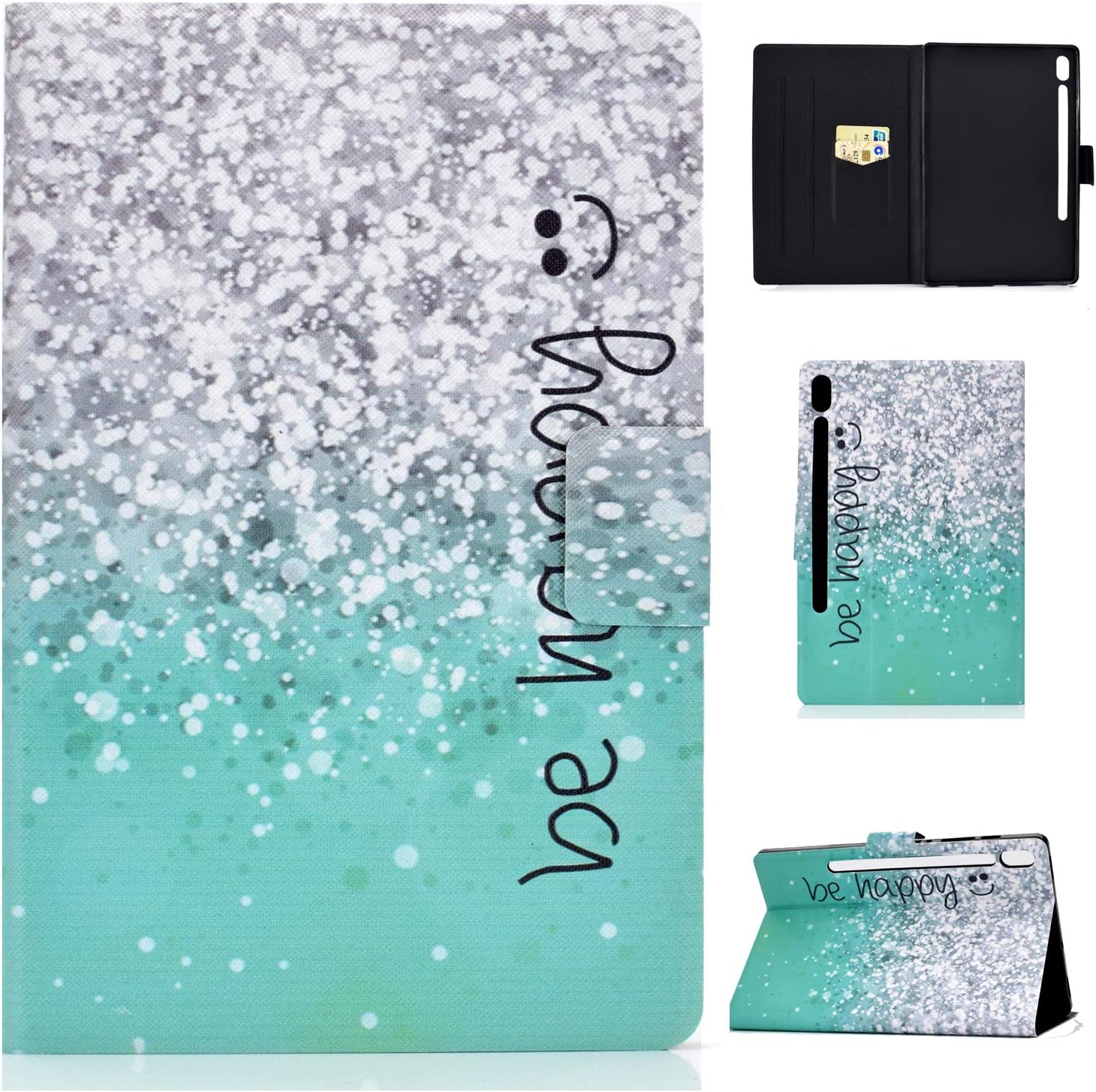 Bspring Samsung Galaxy Tab S6 10.5" Case Cover PU Leather Flip Folio Cover for Samsung Tab S6 SM-T860/T865 Backcover with Auto Wake/Sleep and Card Slots for Galaxy Tab S6 10.5 Inch Green sand
