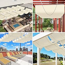 SunnyRoyal Beige 7'x12' Waterproof Pergola Shade
