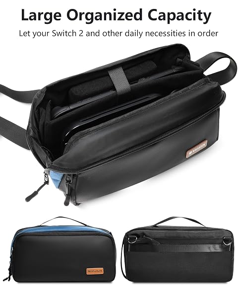 KAILAIEN SLING CROSSBODY BAG FOR NINTENDO SWITCH 2 / SWITCH OLED, STEAM DECK, PLAYSTATION PORTAL, ASUS ROG ALLY, WITH 3 POCKETS, TRAVEL BAG FOR GAME CONSOLES AND ACCESSORIES