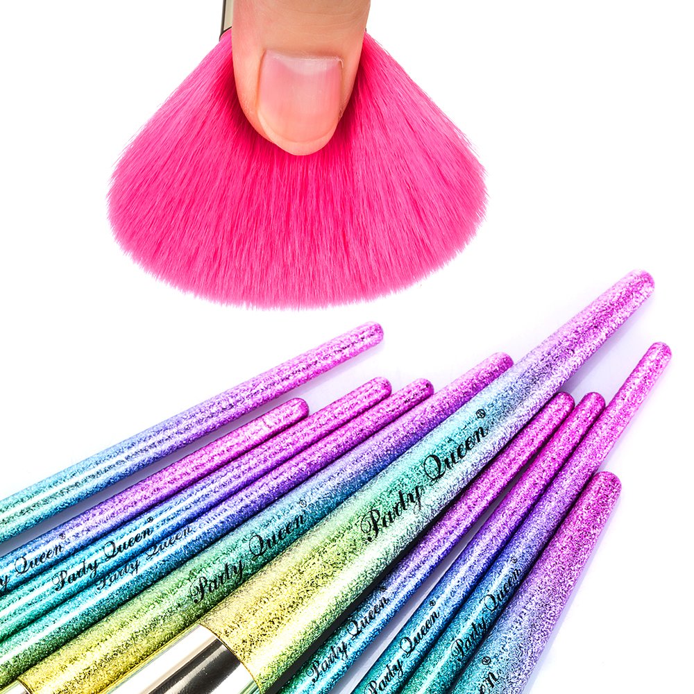 Party Queen Makeup Brushes 10 Pieces Make Up Set Foundation Powder Eyebrow Concealer Eyeshadow Cosmetic Brush Tool