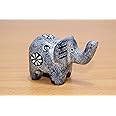 Handmade From Africa - Soapstone African Elephant - Handmade - Figurine Sculpture - 2 Inches Height x 3 Inches Long, Grey, SS15
