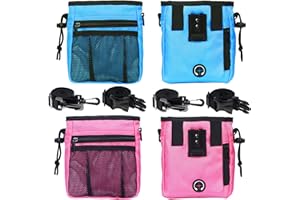 STMK 2 Pack Dog Treat Pouch, Dog Training Treat Pouch with Waist Shoulder Strap, 3 Ways to Wear, Easily Carries Dog Toys, Kibble, Treats, Ideal for Dog Walking, Dog Training, Puppy Training