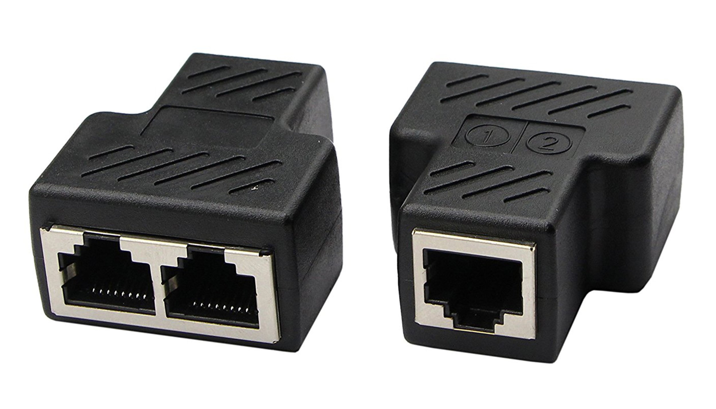 RJ45 Network Splitter Adapter - zdyCGTime 1 RJ45 Female to 2 RJ45 Female Network Splitter Adapter, LAN Connector, Suitable for two devices at the same time online.(1-Pair)