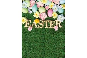 CYLYH 5x7ft Easter Backdrop Spring Easter Photography Backdrop Green Grass Pink Floral Colorful Eggs Background Children Birthday Party Banner Easter Party Backdrop D813