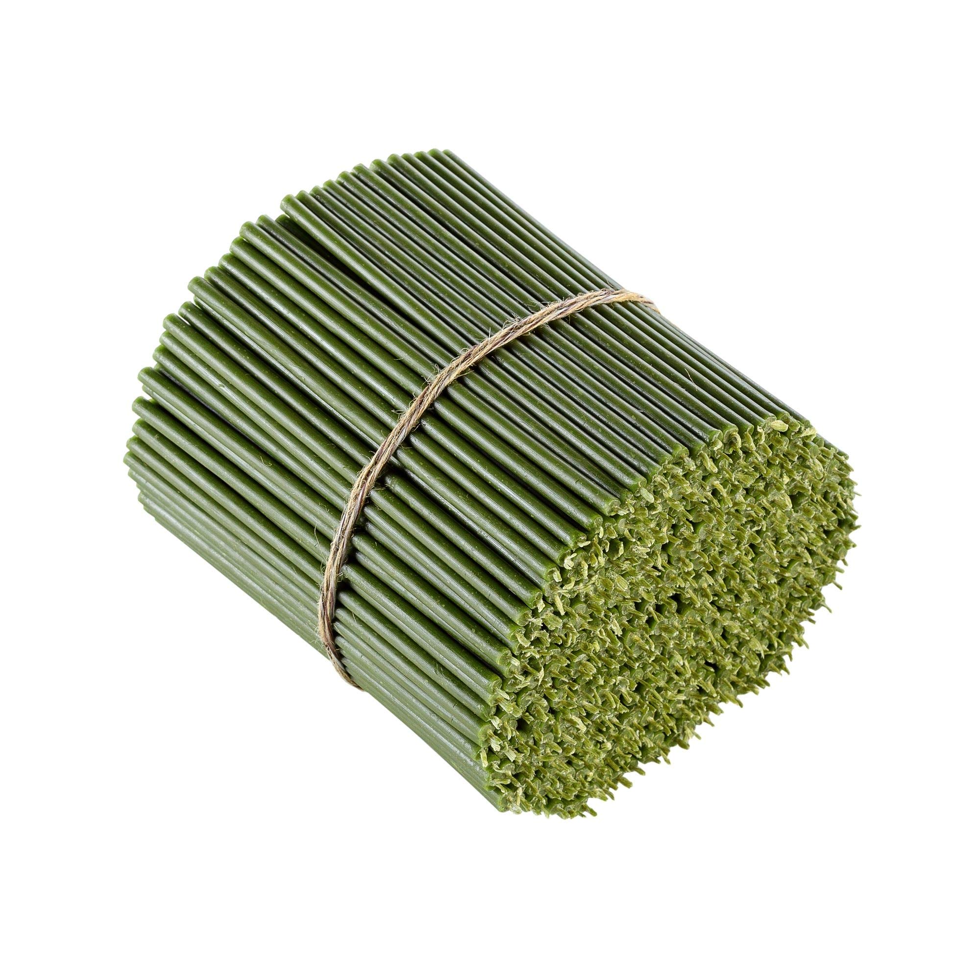 DanilovoPure Beeswax Candles - No-Drip, Smoke-Less, Tall, Thin Taper Candles – Decorative Candles for Church Prayer, Decor or Birthday Candles – Honey Scented Candles – 7.3”x0.24” (Green, 50pcs)