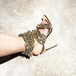 Frankie Hsu Luxury Women's Ankle Leg Lace Up Gold