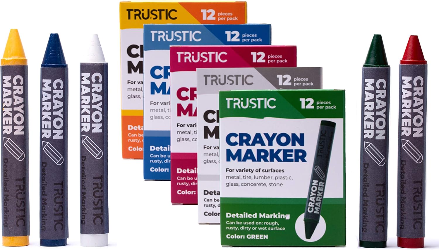 Trustic Universal Crayon Wax Marker for Industrial and Craft Detailed Marking on