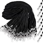 100 Pieces Black Lanyards Bulk, Premium Neck Lanyards with Swivel Hook Clips, Flat Neck Straps for ID Name Badge Holder Offic