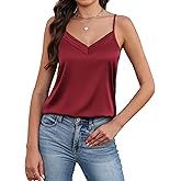 Avidlove Womens Silk Satin Camisole Tank Tops V Neck Adjustable Spaghetti Strap Cami Soft Summer Basic Tank Shirt