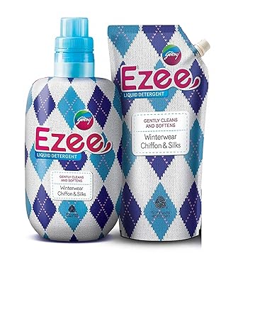 Godrej Ezee Liquid Detergent-Winterwear, Chiffon & Silks 2kgs (1 bottle + 1 refill)