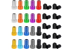 SLIVERDEW 20 PCS Presta to Schrader Valve Adapter, Presta Valve Adaptor Colorful Convert Presta-to Schrader Adaptor Universal Inflate Tire Using Standard Pump or Air Compressor Bike Inflatable Connector