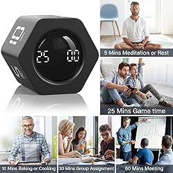 Rotating Pomodoro Timer 5, 25, 10 30,60 Mins Preset