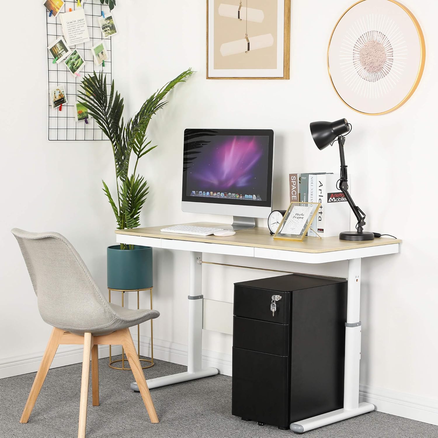 YITAHOME 3-Drawer Metal Filing Cabinet Office Drawers with Keys, Compact Slim Portable File Cabinet, Pre-Built Office Storage Cabinet for A4/Letter/Legal (Black): Furniture & Decor