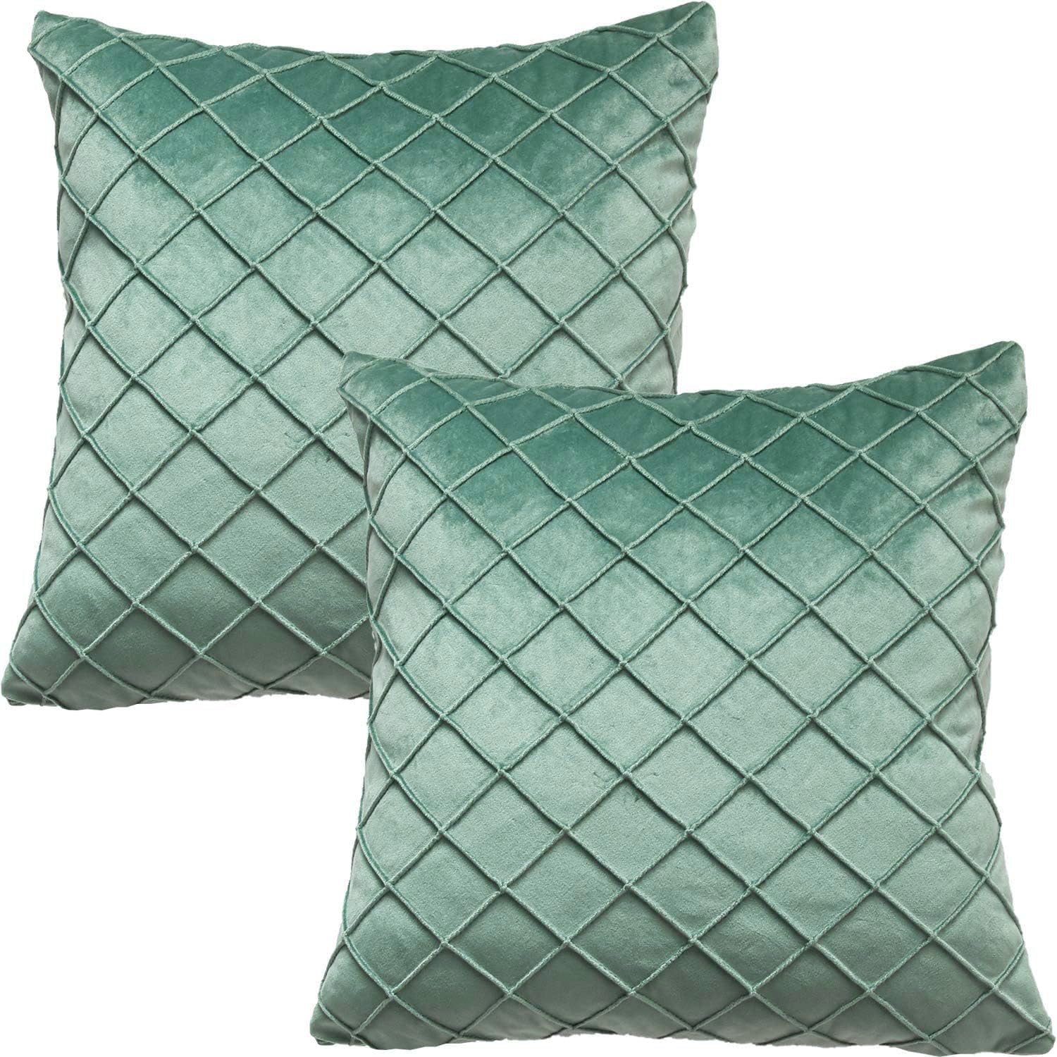 GONOVE Cushion Covers 50X50cm Soft Velvet Decorative Throw Pillow Cases Pack of 2 Square Pillow Covers Pillowcases with Invisible Zipper for Home Couch Sofa Bed, Teal Green — image 1