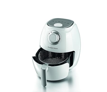 GOURMETmaxx 00943 Heißluft-Fritteuse, Ol-Frei frittieren, 2.2 L, 1350 W, weiß