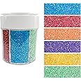 LEBERY Sanding Sugar Edible Sugar Crystals Red Green Orange Blue Purple Yellow Sugar Sprinkles Pearl Sugar for Cake Baking Cu