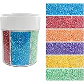 LEBERY Sanding Sugar Edible Sugar Crystals Red Green Orange Blue Purple Yellow Sugar Sprinkles Pearl Sugar for Cake Baking Cu