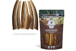 WhiteTail Naturals Antlers for Dogs (6 Pack) Deer Antler Dog Chew Bones for Small Aggressive Chewers - Long Lasting Whole Antlers - Hand Trimmed & Naturally Shed