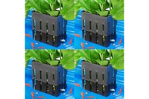 BORLECH Upgraded Aquarium Plant Holder with Hooks and Suction Cups for Fish Tank Aquaponic Plant Cultivation and Aquascape Decorations (Black)