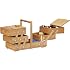 Relaxdays Caja de Costura Grande con Compartimentos, Bambú, Beige, 30 x