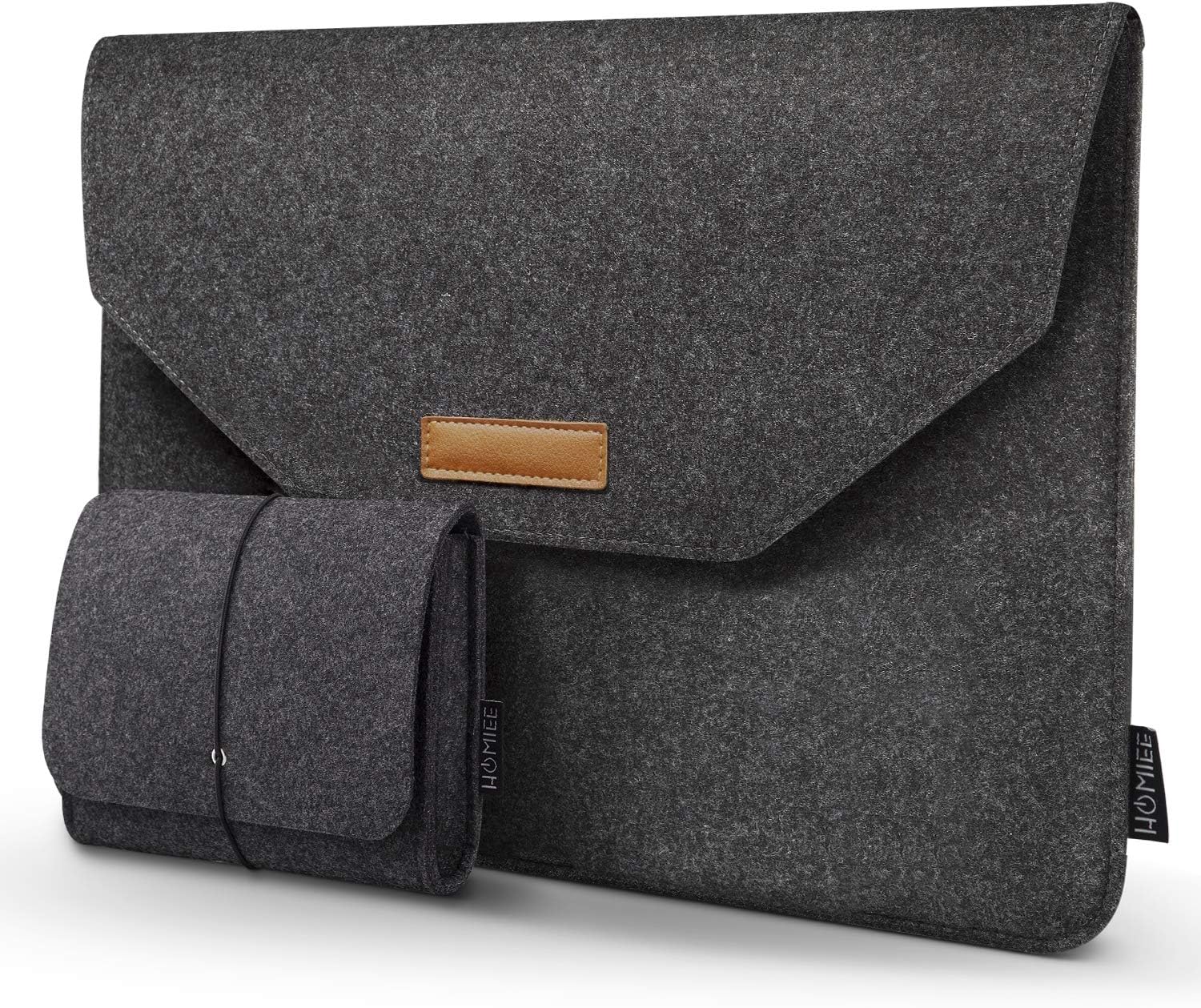 HOMIEE Laptop Sleeve, 15.4-15.6 inch Compatible For MacBook Pro/Air/Acer/Asus/Dell/Lenovo/HP/Chromebook with Extra Storage Case and Mouse Pad (Dark Gray)