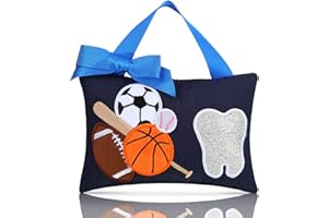 Geelin Tooth Fairy Pillow with Pocket Kids Lost Tooth Keepsake Pouch Kids Keepsake Gifts for Girl and Boy, 3.9 x 5.9 Inch