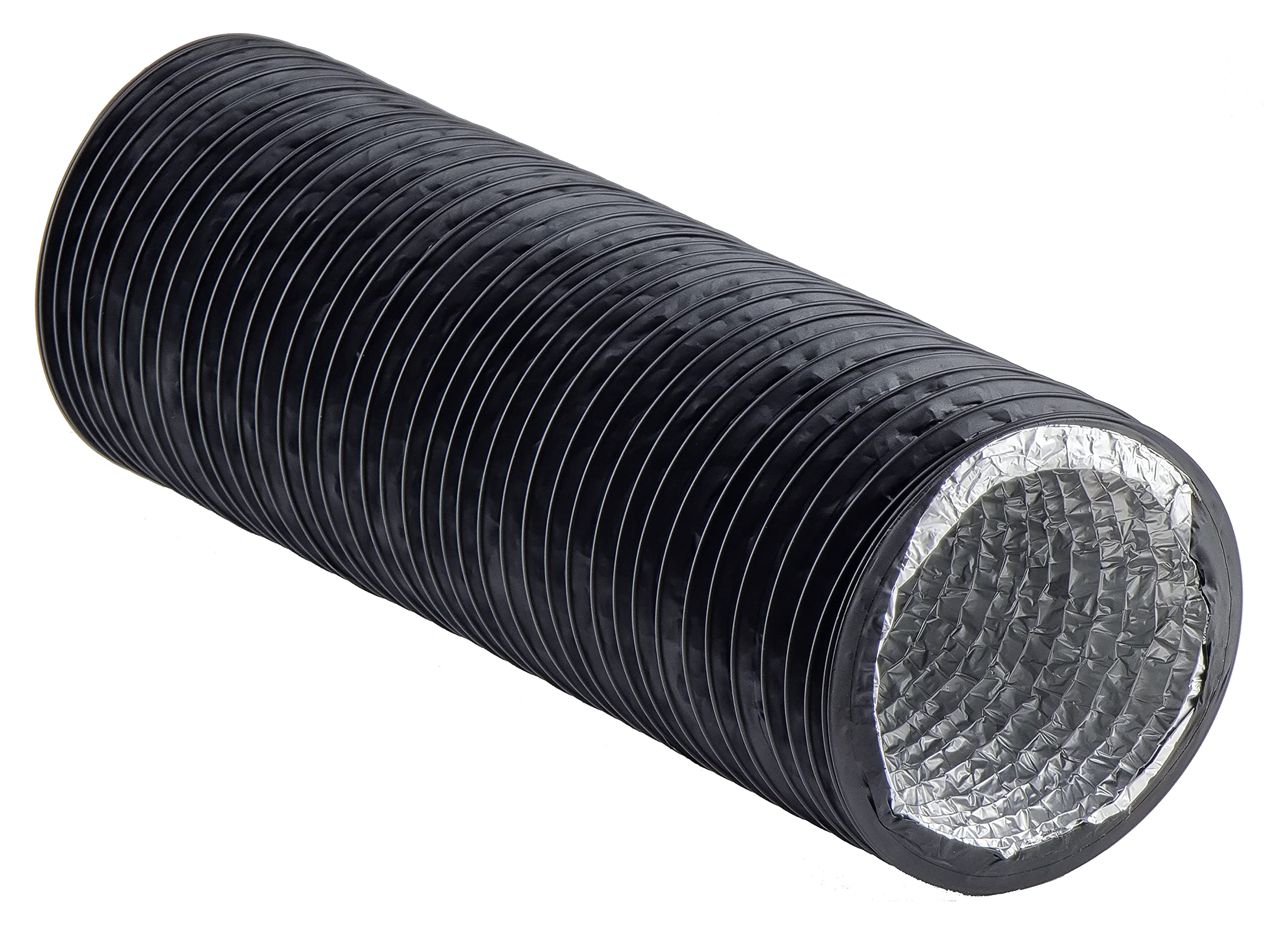 Steinberg14 Black 102mm Flexible Ducting 3m - 4 inch Ducting for Air Conditioner - Extractor Tube Hose - Tumble Dryer Pipe - PVC/Aluminium Duct for Cooling Ventilation and Air Conditioning Systems