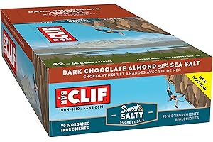 CLIF BAR - Energy Bars - Dark Chocolate Almond With Sea Salt - (68 Gram Protein Bars, 12 Count) Packaging May Vary