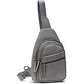 Alldaily Large Sling Bag for Women Crossbody Purse Leather Fashionable Trendy Chest Bag for Travel, Fanny Pack (Grey)