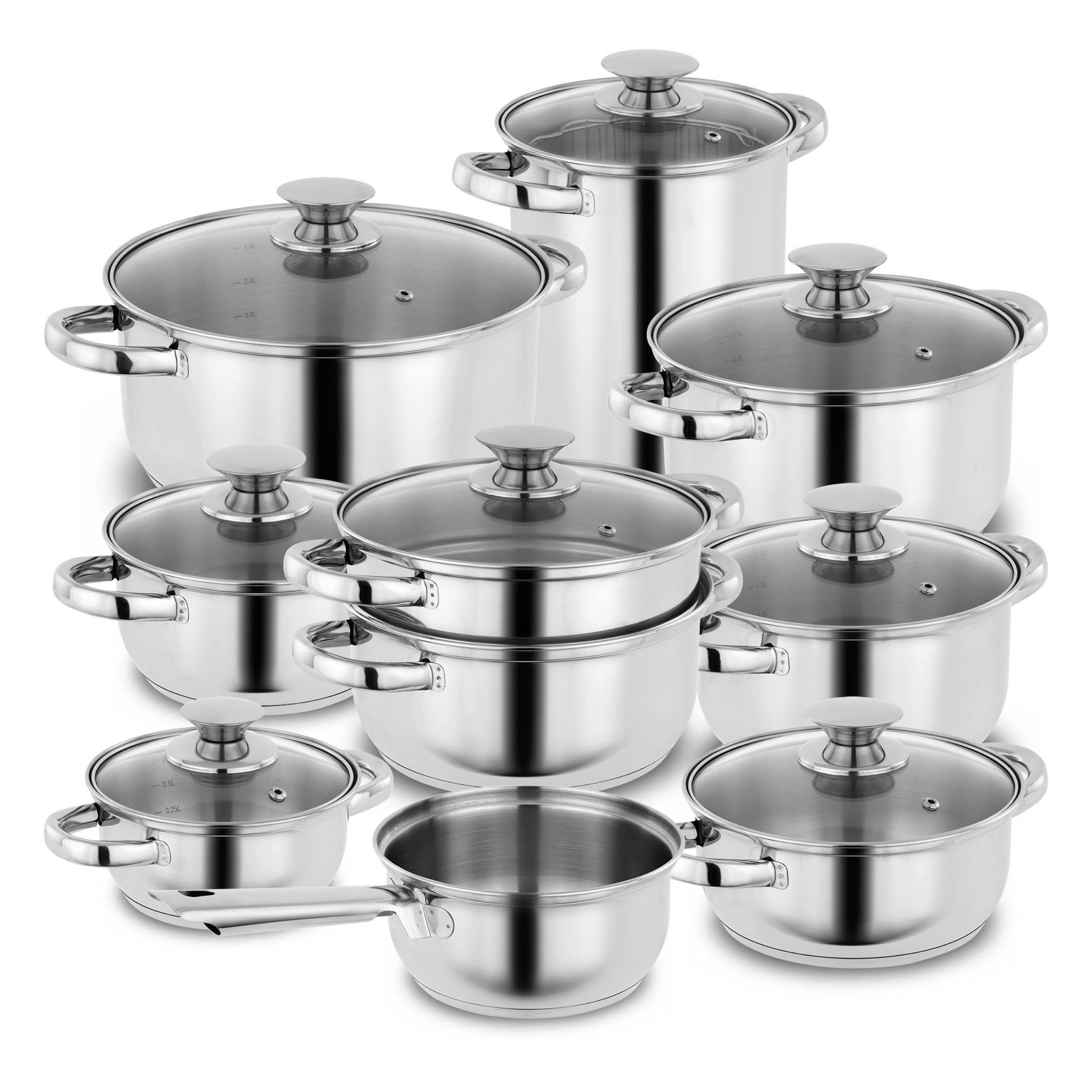 Kopf Cookware Set Induction Stainless Steel (19 Pieces)