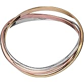 Sunlight Interlocking Bangle Bracelets - Tri Tone - Plated Silver, Plated Copper and Plated Rose Gold