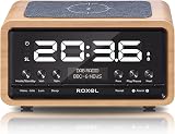 Roxel Nod Bedside Radio DAB/DAB+ FM Alarm Clock Qi Charging Oak view 10