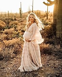 Maternity Robe for Photoshoot Tulle Long Sleeve