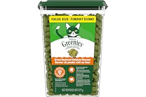 GREENIES Feline Cat Treats Natural Dental Care, Oven Roasted Chicken Flavour, 9.75oz. Tub