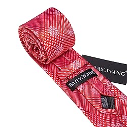 Barry.Wang Mens Christmas Tie Set Red White