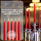 DECO EXPRESS Candles Set 15 Red Dripless Tapered Metallic 8 Hr Burn Time view 5