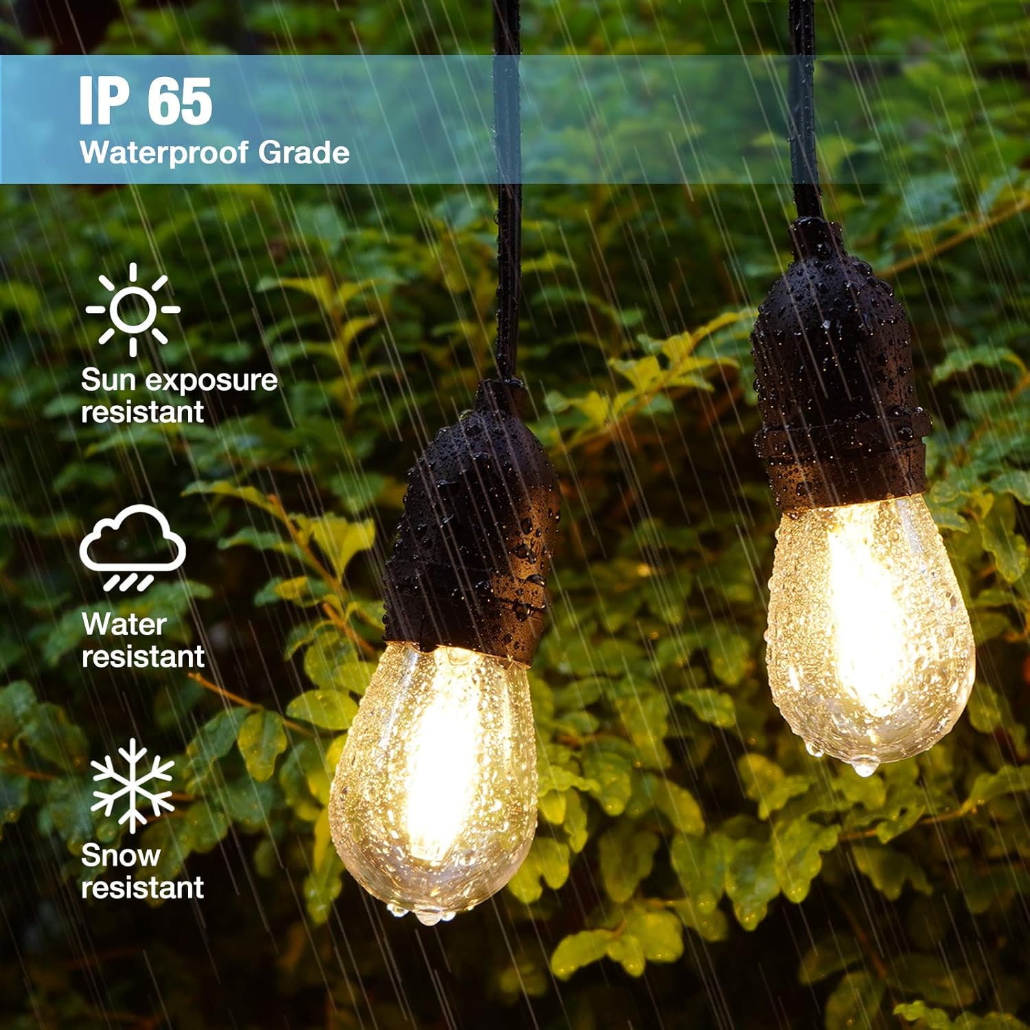 GOODSMANN LED Outdoor Low Voltage String Lights 12V 10PCS Bulbs Hanging Landscape Lighting, 50 FT Light String Weatherproof Decorative Lights Need Work with Low Voltage Transformer 9132-82601-10A : Garden & Outdoor