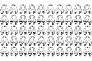 BRUFER QUALITY PRODUCTS BRUFER 98200 Wire Rope Clamp Clip for Cables Zinc Plated - 1/16" inch - Bulk Pack of 50 Pieces